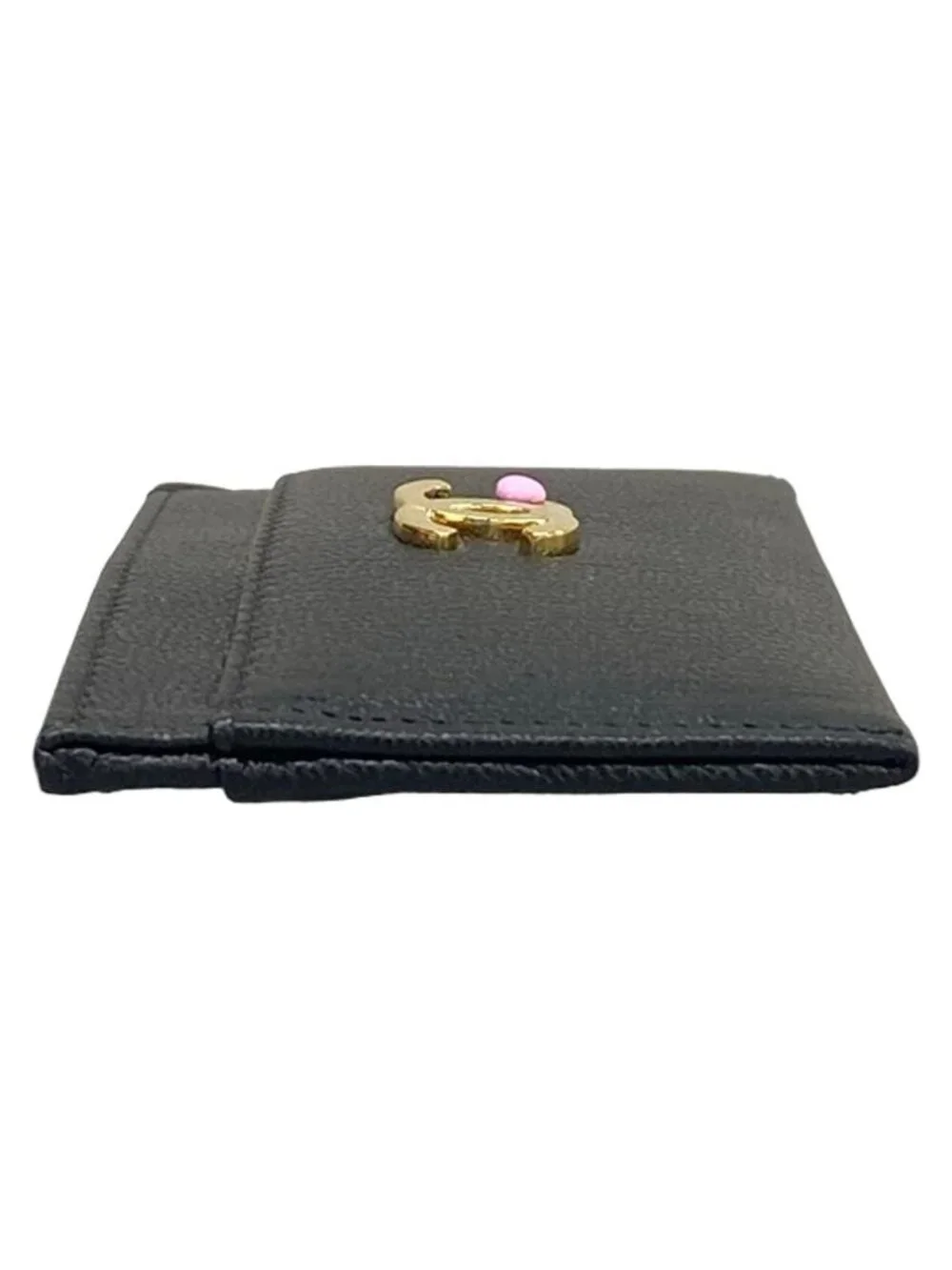 Chanel Card Case Black Gold Apple Metier Dar Collection